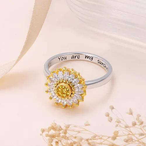 Miniatura 2 de Anillos giratorios de plata de ley S925 para ansiedad, preocupación, aliviar el aburrimiento, TDAH, autismo, banda para mujeres y adolescentes