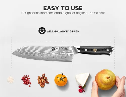 Miniatura 6 de Juego de cuchillos de cocina Damasco 3 piezas: cuchillos japoneses NSF aptos para alimentos con núcleo de acero VG10, juego de cuchillos de chef
