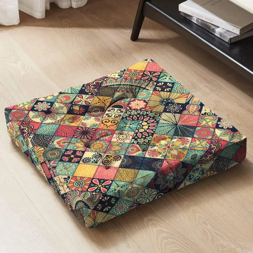 Miniatura 3 de Cojín de meditación con mandala, tapete de meditación bohemio, almohadas de meditación para sentarse en el suelo, cojines para sentarse en casa y al