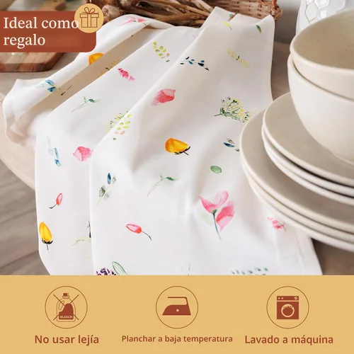 Miniatura 5 de Maison d' Hermine - Paños de cocina de 100% algodón, absorbentes, para el hogar, cocina, comedor, cócteles y campamento, Botanical Fresh
