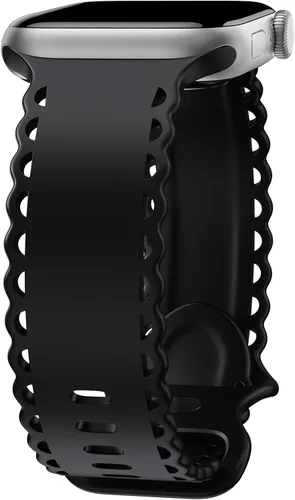 Miniatura 22 de Compatible con Apple Watch de 41mm 40mm 38mm 49mm 45mm 44mm 42mm para mujeres, correas deportivas de encaje huecas de silicona suave con estampado