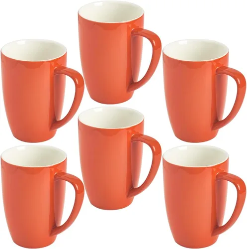 Miniatura 12 de homEdge Juego de tazas de porcelana, taza de 16 onzas para té, latte, moca, chocolate caliente, juego de 6, colores surtidos