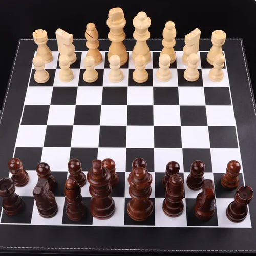 Miniatura 5 de ziphia Piezas de ajedrez de madera solamente, 32 piezas estándar de ajedrez de madera de Staunton Tournamen - 3.05 pulgadas King / bolsa