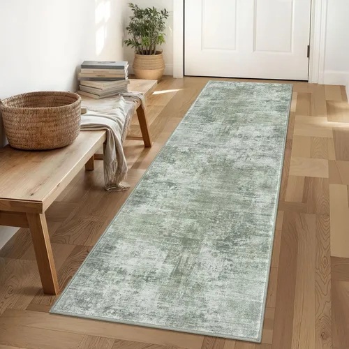 Miniatura 46 de IOHOUZE Alfombra pequeña abstracta de 2 x 3 pies, alfombra de entrada lavable para entrada interior, alfombras con respaldo de goma, alfombra gris