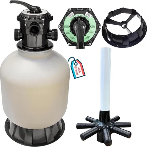 Miniatura 10 de Swimline Hydrotools Bomba de filtro de arena para piscina de 16 pulgadas para piscina sobre el suelo y enterrada Sistema completo de 3/4 HP