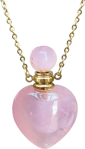 Miniatura 7 de Perfume Bottle Necklace Heart Shape, Amethyst Necklace Healing Crystal for Women, Essential Oil Diffuser Bottle Necklace Jewelry for Liquid