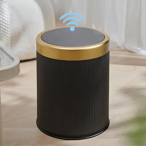 Miniatura 10 de URALFA Cubo de basura automático con sensor de movimiento para baño con tapa, cubo de basura sin contacto, cubo de basura inteligente a prueba