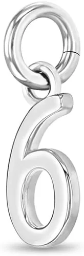 Miniatura 2 de In Season Jewelry Dije de plata de ley 925 con números pulidos pequeños para niñas pequeñas 1-0 Abalorio especial de año de graduación para niñas
