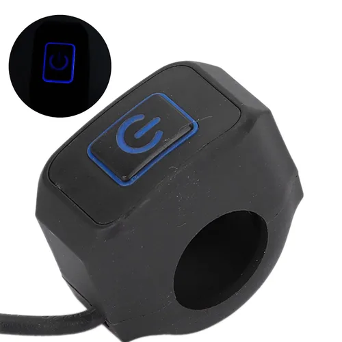 Miniatura 9 de Yctze Interruptor de manillar de motocicleta de 0.866 in, botón de control universal para faros delanteros (metal ABS) (azul)