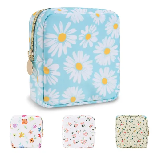 Miniatura 41 de Estuche pequeño para lápices y maquillaje para bolso, lindo estuche de lápices, bolsa de pinceles de maquillaje de nylon con cremallera, estuche