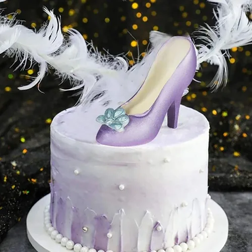 Miniatura 4 de Juesi Molde 3D para zapatos de chocolate de alta colina, molde de pastel de chocolate, molde de decoración de pasteles de fondant, molde de tacón