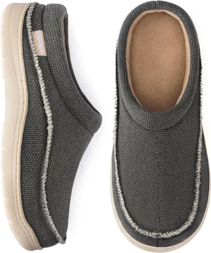 Miniatura 12 de Zigzagger - Pantuflas tipo mocasín para hombre, para interiores y exteriores, pantuflas cálidas, cómodas, mullidas y anchas