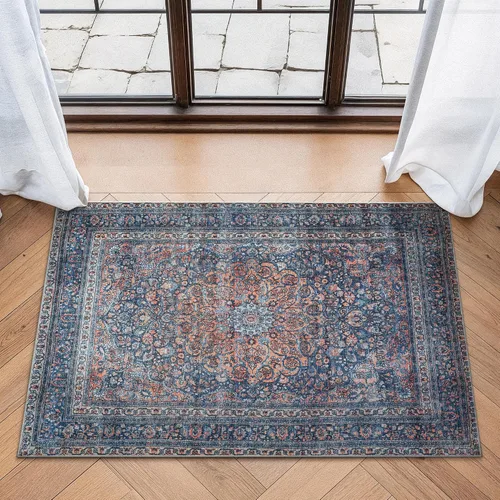 Miniatura 80 de Bloom Rugs - Alfombra lavable, antideslizante, de 1,83 x 2,74 m, color beige/blanco claro con borde tradicional, para sala de estar, dormitorio