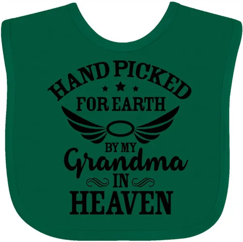 Miniatura 26 de inktastic Handpicked for Earth By My Grandma in Heaven Angel Wings Baby Bib