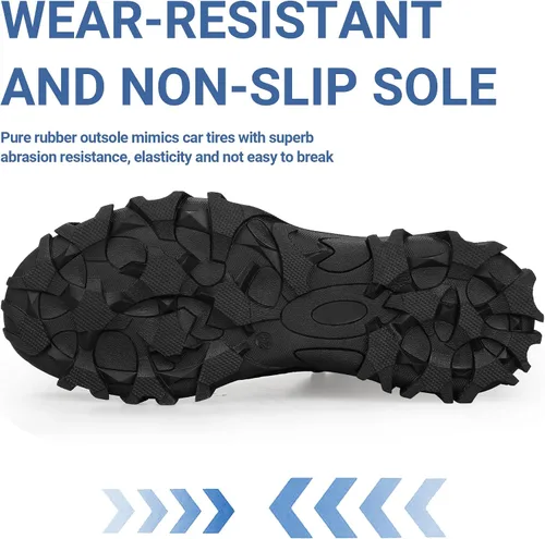Miniatura 5 de AUVYI Botas de trabajo con punta de acero para hombres, botas cómodas antideslizantes de seguridad, botas industriales y de construcción
