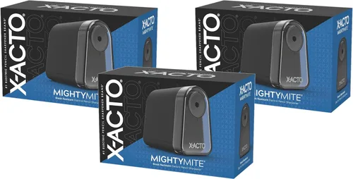 Miniatura 9 de X-ACTO Sacapuntas, Sacapuntas Eléctrico Mighty Mite, con Pencil Saver®, motor SafeStart®, color negro, 1 unidad, para el hogar, oficina, escuela