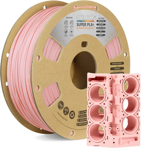 Miniatura 41 de Overture PLA Plus (PLA+) Filamento de 1/16 pulgadas, dureza mejorada con rollo PLA, con superficie de construcción 3D de 7.87 × 7.87 pulgadas, PLA