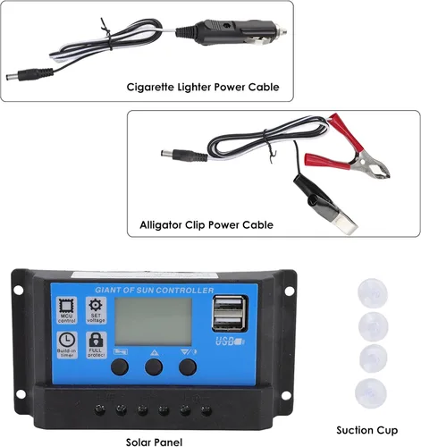 Miniatura 3 de CHICIRIS Kit de panel solar 18V 100A monocristalino, controlador solar MPTP, controlador de panel solar para RV, vehículo y otras aplicaciones fuera