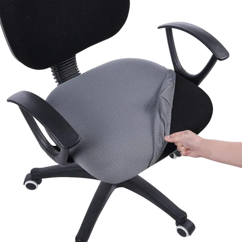 Miniatura 24 de Smiry - Fundas de asiento elásticas para silla de oficina con diseño jacquard, desmontables, lavables, antipolvo, protectores para cojines de silla