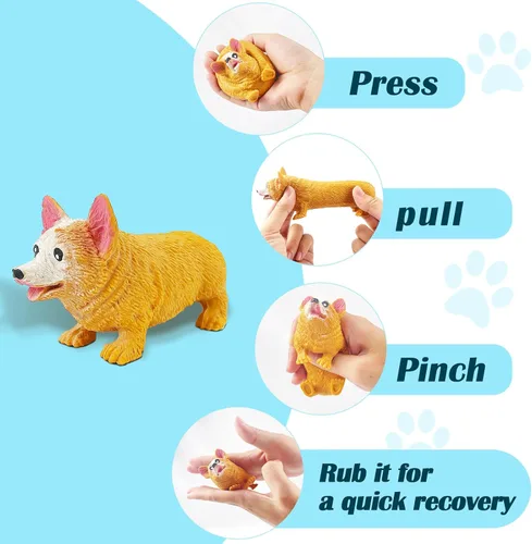 Miniatura 4 de Juguetes de arena blandos, Corgi para perros rellenos de arena, juguetes sensoriales para aliviar el estrés, juguete sensorial para cachorros