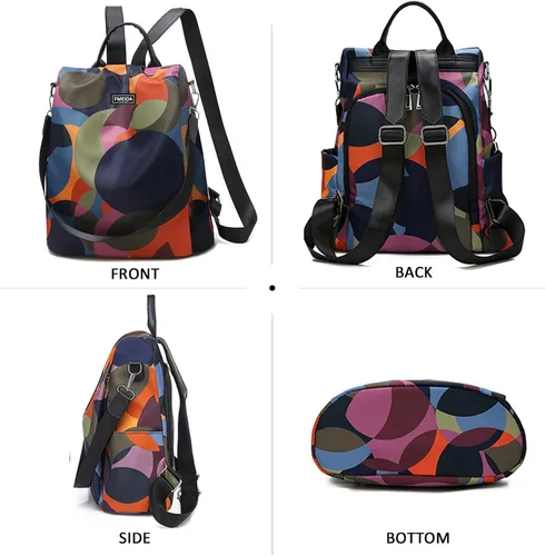 Miniatura 8 de Mochila para mujer, antirrobo, bolsa de viaje convertible, mochila de moda, casual, impermeable, para senderismo, M