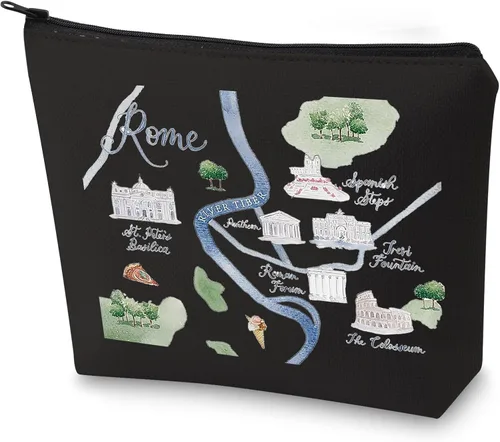 Miniatura 9 de WZMPA Roma City Map Cosméticos Italia Viaje Recuerdo Regalo Roma Relación a Larga Distancia Maquillaje Cremallera Bolsa Bolsa Bolsa Roma Mercancía