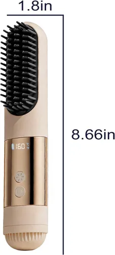 Miniatura 2 de Go Brush Pro 2026 - Cepillo alisador de pelo inalámbrico portátil de 3 temperaturas para viajes, calor rápido de 30 segundos y pantalla digital LED