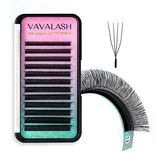 Miniatura 8 de VAVALASH Extensiones de pestañas en forma de W, con abanico prefabricado 3D, rizado D, extensiones de pestañas de volumen fáciles de abanico