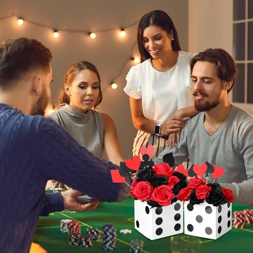 Miniatura 6 de Sinmoe 6 cajas de regalo de dados blancos a granel de 7 x 7 x 7 pulgadas, caja de cartón de casino 3D, centros de mesa de dados para decoración