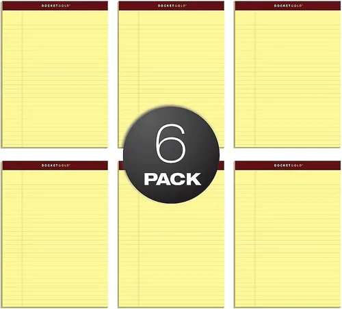 Miniatura 2 de Tops Docket - Bloc de escritura dorado, 8-12 x 11-34 pulgadas, regla legal, papel canario, perforado, 50 hojas, paquete de 6 (63956)