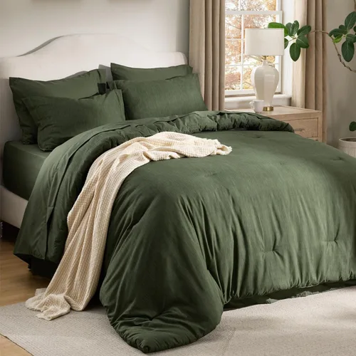 Miniatura 409 de Bedsure Juego de edredón Twin/Twin XL, ropa de cama suave beige para todas las estaciones, juego de cama teñido catiónico, 2 piezas, 1 edredón