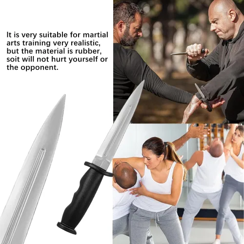 Miniatura 5 de Cuchillo de entrenamiento de arte marcial de goma, cuchillo de práctica falsa para entrenamiento de arte marcial