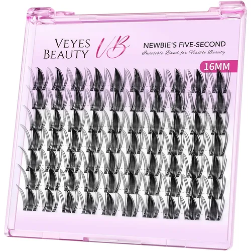 Miniatura 13 de VEYESBEAUTY Extensiones de Pestañas en Racimos Banda Delgada e Invisible DIY Pestañas Postizas Individuales Serie de Cinco Segundos