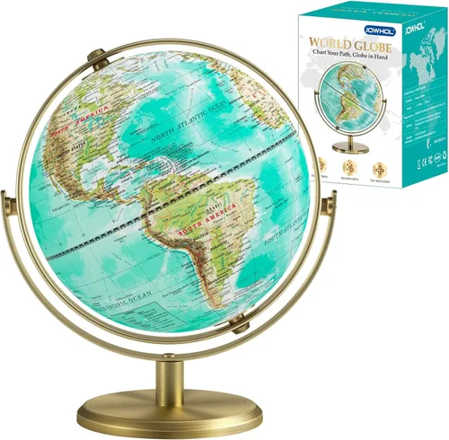Miniatura 8 de Globo del mundo iluminado con soporte de madera, globo mundial de 8 pulgadas para aprendizaje de niños y adultos, luz nocturna LED incorporada