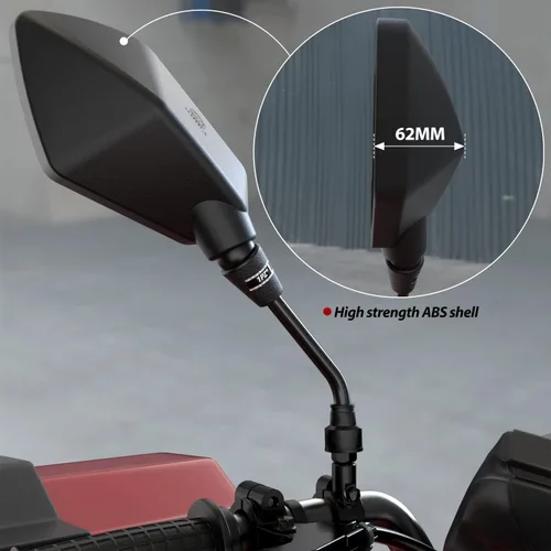 Miniatura 6 de 1PZ Espejos de motocicleta ATV con soporte de manillar de 7/8 pulgadas, compatible con motocicleta, scooter, ciclomotor, ATV, motos de nieve