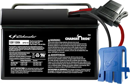 Schumacher Electric Batería de 12 V para juguetes de paseo - TB4 12 V 12 Amperios-hora con fusible reemplazable - Batería de repuesto recargable de