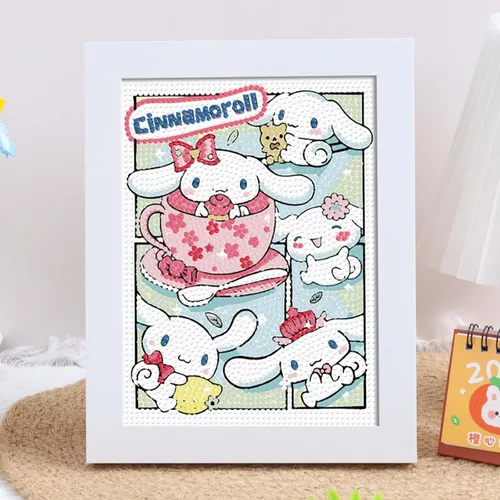 Akutoer Lindos kits de dibujo de diamantes de dibujos animados, pintura Kawaii con diamantes, arte de gemas y manualidades, suministros de pintura