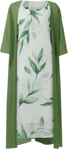 Miniatura 4 de UODSVP Vestidos de mujer 2022 elegante casual con estampado de moda cuello redondo longitud media vestido de dos piezas