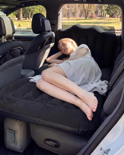 Umbrauto Colchón de aire del asiento trasero del coche: cama inflable inalámbrica del coche SUV camping para camión Van con bomba de aire,