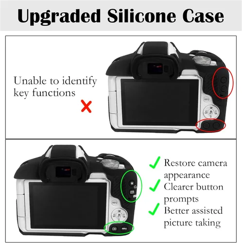 Miniatura 3 de Easy Hood Funda para cámara R50, con botones que marcan la funda protectora de la cámara para cámara de vlogging sin espejo Canon EOS R50, funda
