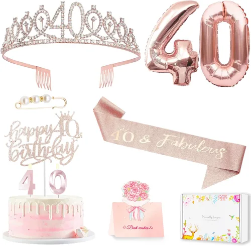 Miniatura 30 de Decoraciones de cumpleaños número 20 para mujer, banda y corona de cumpleaños, decoración de pastel y velas, globos de números, regalos de 20