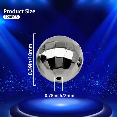 Miniatura 3 de 120 cuentas de bola de discoteca para hacer joyas, mini bolas de discoteca, cuentas redondas reflectantes, cuentas brillantes para pulseras
