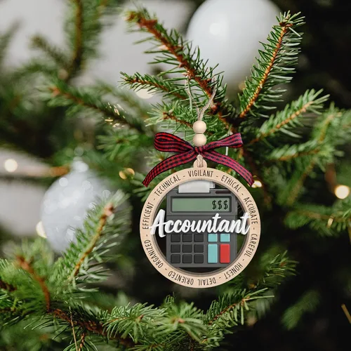 Miniatura 4 de MAPDTWO Adorno de Navidad de Contador - Regalos de Contabilidad para Mujeres, Hombres, Personal de Oficina, Empleados - Adornos de Navidad