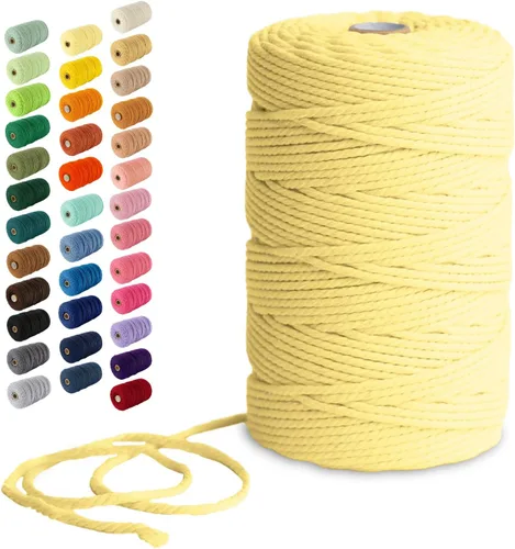 Miniatura 136 de Nook Theory - Cuerda de macramé de 3 mm, 220 yardas de cuerda de algodón, hilo de 4 mm y 5 mm, cuerda para manualidades, perfecta para colgantes