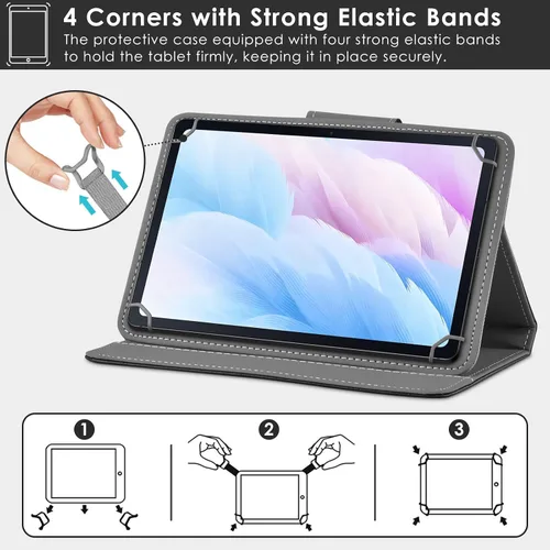 Miniatura 3 de DETUOSI Funda universal para tableta de 7.0 pulgadas, funda para tableta Android de 7 pulgadas, funda protectora portátil de viaje de piel sintética