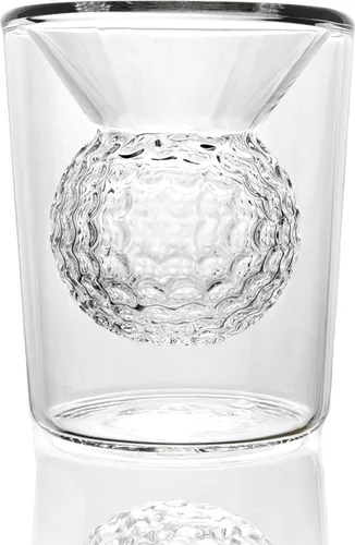 Miniatura 9 de Juego de Vasos de Chupito con Diseño de Pelota de Golf - Borosilicato de Doble Pared de 2 oz, Diseño de Pelota de Golf Hecho a Mano - Vasos