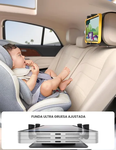 Miniatura 3 de Lamicall Soporte para tablet para reposacabezas de automóvil, compatible con funda gruesa, rotación de 360°, soporte de tableta de automóvil