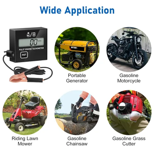 Miniatura 7 de Linkstyle Tacómetro de motor pequeño, tacómetro de motosierra, pantalla RPM compatible con 2 tiempos y 4 tiempos para motosierra marina, ATV