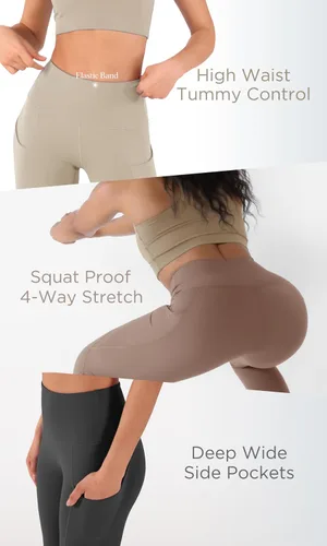 Miniatura 6 de ODODOS - Leggings de yoga de cintura alta con bolsillos para mujer, pantalones de yoga deportivos con control de abdomen, no se transparentan
