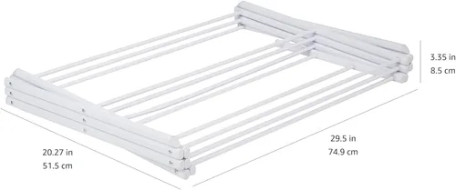 Miniatura 5 de Amazon Basics Estante portátil plegable para ropa de secado al aire, uso en interiores y exteriores, 14.5 pulgadas de profundidad x 29.5 pulgadas